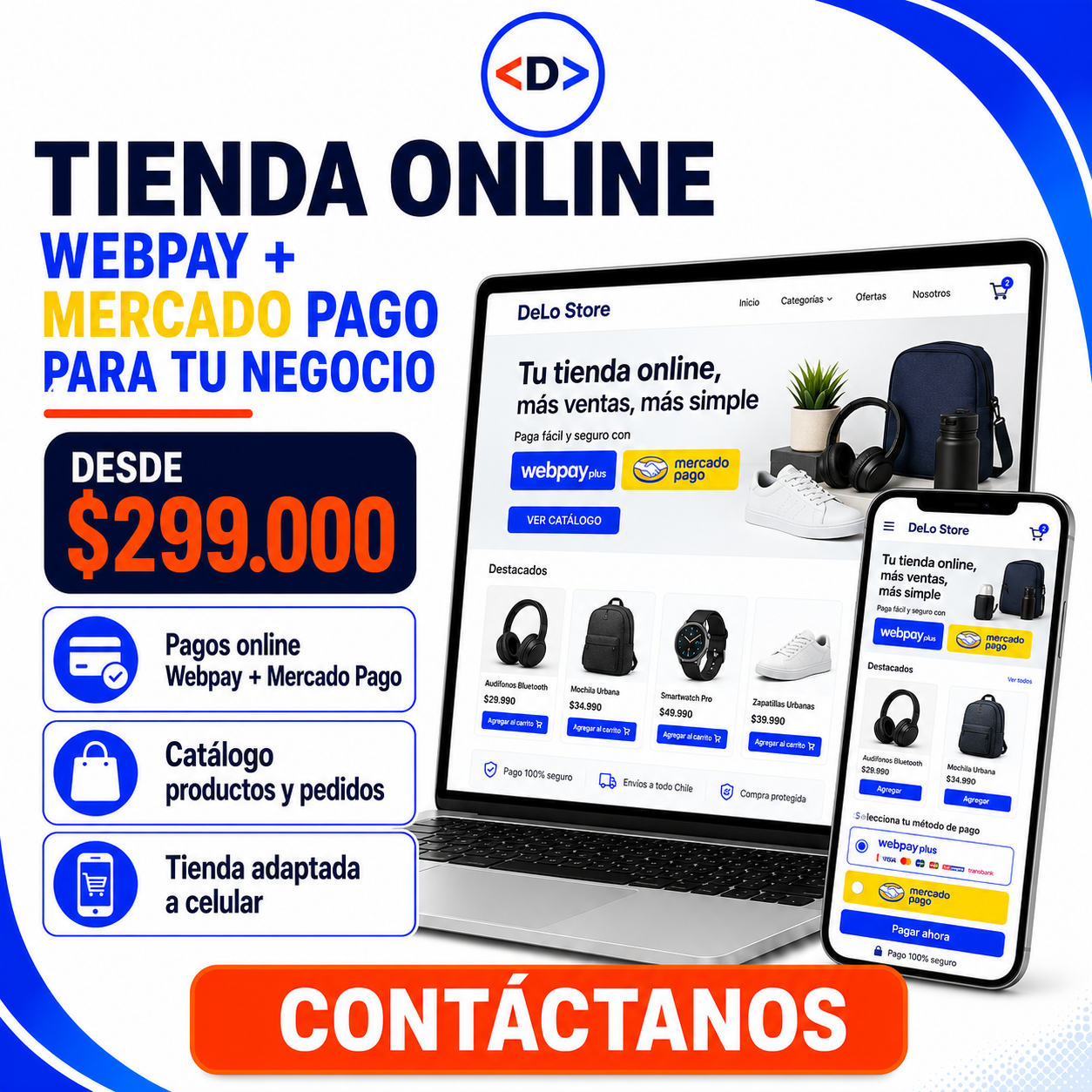 Tienda Online con Webpay + Mercado Pago — DeLo
