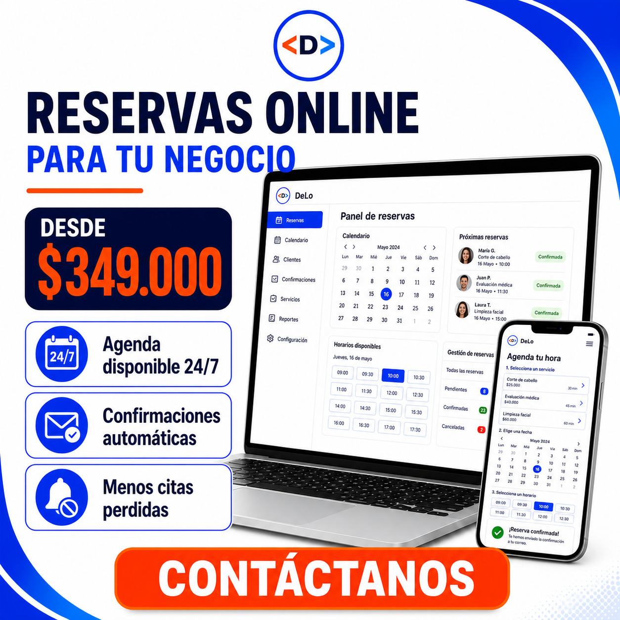 Reservas Online para tu negocio — DeLo