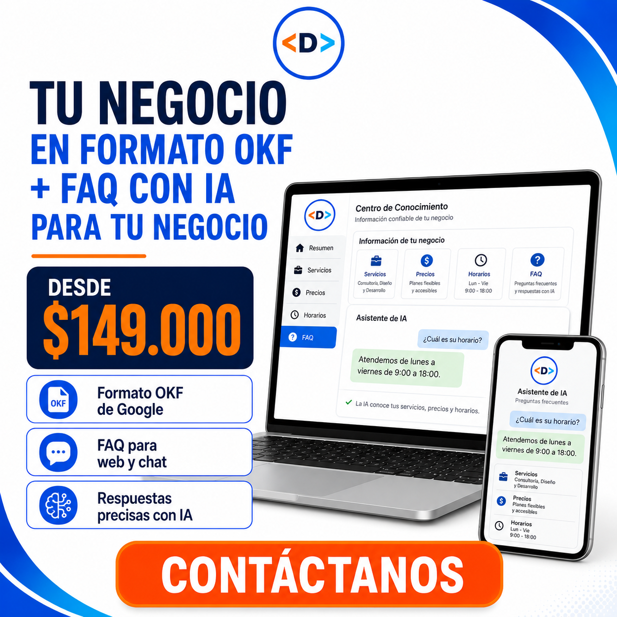 Tu negocio en formato OKF + FAQ con IA — DeLo