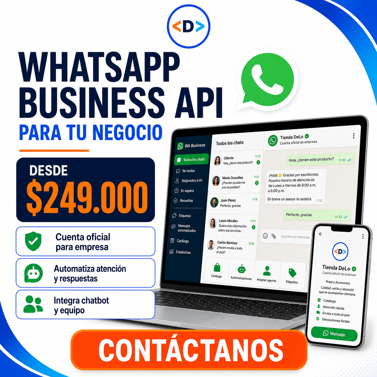 WhatsApp Business API para tu negocio — DeLo